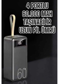 Resim Powerbank 60.000 Mah Hızlı Şarj 4 Çıkışlı Uzun Şarj Süreli Dijita renkli 