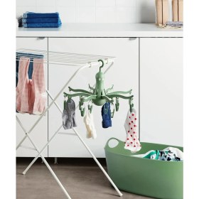 Resim IKEA 16 Mandallı Ahtapot Askılık Askılık Kurutmalık Çamaşır Kurutması Yeşil Renk Plastik Çamaşır Askısı 