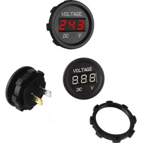 Resim Keepro Dijital Voltmetre Dc 12-24 V Vidalı Oto Motosiklet Tekne Için Kırmızı 