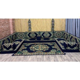 Resim Coton Şark Köşesi Minder Takımı Konsept Lacivert 17 Parça 