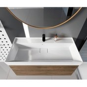 Resim TURKUAZSERAMİK Turkuaz Cerastyle Sharp Etajer Uyumlu Lavabo Damlalıklı 100*48 Cm 