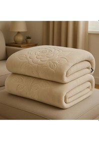 Resim İran Battaniyesi Çift Kişilik Çok Renk Antrasit - Gri 