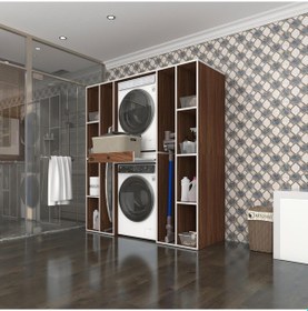 Resim Kenzlife Çamaşır-Kurutma Makinesi Dolabı Sadra Cvz 187 170 60 Çekmeceli Raflı Banyo Çok Renkli 