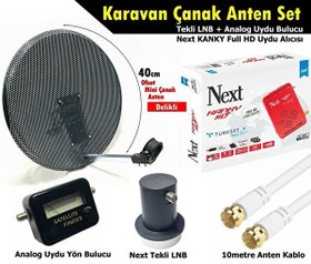 Resim Antenci 40 CM Delikli Karavan Çanak Anten Seti - Next HD Uydu Alıcısı - Analog Uydu Bulucu 