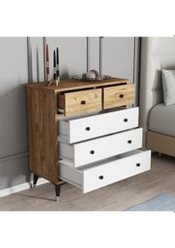 Resim Moxen Mobilya S14 Çam- Beyaz Şifonyer 