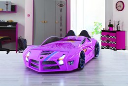 Resim LUXURY FULL ARABALI YATAK, PEMBE 