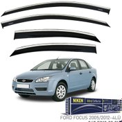 Resim Niken Ford Uyumlu Focus 2005-2012 Model Kromlu Cam Rüzgarlığı 4Lü Parça 