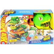 Resim HOT WHEELS JBM73 T-Rex ve İtfaiye İstasyonu Oyun Seti 