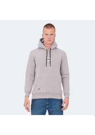 Resim Slazenger OPHIR I Erkek Kapüşonlu Cepli Taş Gri Sweatshirt 