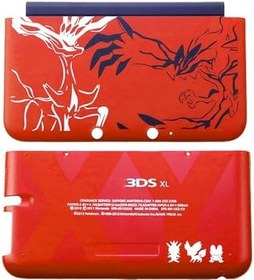 Resim Sınırlı 3DSXL Ekstra Konut Kabuk A/E Yüz Faceplate Kırmızı Yakut Değiştirme, 3DS XL/LL 3DSLL Eski Büyük El Konsolları, Poket ABD Canavarlar Edition için Üst/Alt Kapak Plakaları 2 ADET Set 
