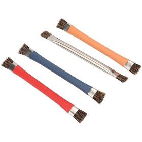 Resim Teltree 4'lü Antistatik Tam Temizlik Fırçaları - Çift Uçlu, Anakart, Çip Ve Telefon Tamiri İçin Toz Ve Kalıntı Temizleyici Turuncu, Mavi, Kırmızı, Gümüş 