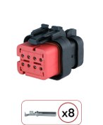 Resim TE Connectivity Erkek Konnektör 8 Pin Kablosuz 