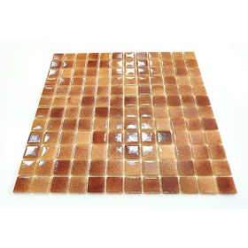 Resim MozaiKristaL Tüm yüzeyler için 25x25mm P. Krem- Kahve, 31,5x31,5cm Fileli Cam Mozaik. (10 File-1m2) 