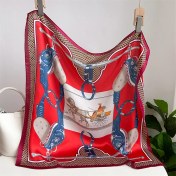 Resim Jump Rabbit Çizgili Eşarp Ipek Eşarp 70CM Küçük Kare Kafa Bandı Saç Türbanı Kravat Çanta (Yurt Dışından) 