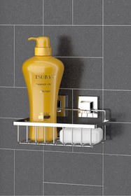 Resim Teknotel Krom Yapışkanlı Tek Katlı Banyo Duş Rafı Ef241 