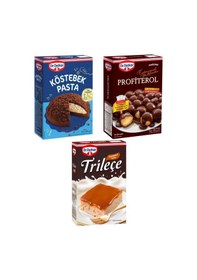 Resim Dr. Oetker Profiterol-köstebek Pasta-trileçe 3 Lü Set 