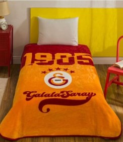 Resim Taç Lisanslı Galatasaray Sampiyon 25 Tek Kişilik Battaniye 2026 Yeni Model Sarı 