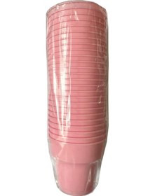 Resim Omeyva Renkli Sert Mika Plastik Kristal Bardak - Pembe - 6 Oz / 180 Cc - 75 Adet 