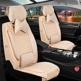 Resim Fresh Start Ssanyoung Actyon Sports ile Uyumlu Lüx Full Deri Oto Koltuk Kılıfı Ön Arka Takım Bej 