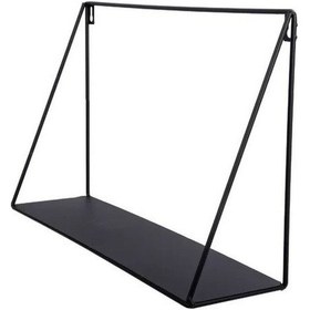 Resim Demir Kitaplık Siyah Duvar Rafı Kitaplık 