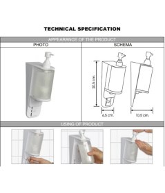 Resim 300 ml Beyaz Çok Amaçlı Sıvı Sabun ve Dezenfektan Dispenseri 