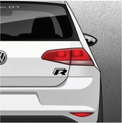 Resim Yalıgraf Reklam Tabela Volkswagen Golf R yazısı 3D Pleksi Siyah Yapışkanlı 