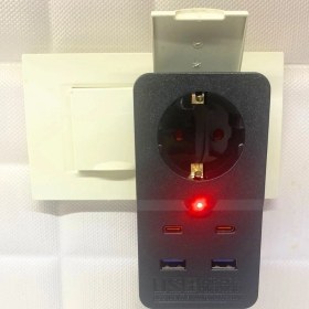 Resim Buffer İkili Set Isıya Dayanıklı Termal Akım Korumalı 1 Priz Girişli 2 USB Girişli 2 Type-C Girişli Pirz 