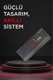 Resim Torima TK-10 Kablosuz Mekanik Hisli Şarj Edilebilir RGB Işıklı Wireless Gaming Klavye 