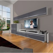 Resim Decoraktiv Ekoflex 8 Mdf Tv Ünitesi Tv Sehpası - Beyaz - Antrasit 
