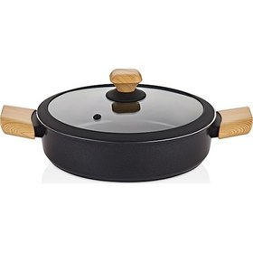 Resim Auris 22 Cm Basık Tencere Siyah 