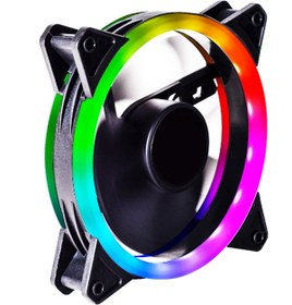 Resim Concord C-892 Rgb 3 Renk Rainbow Gökkuşağı 12cm Kasa Geniş Fan 