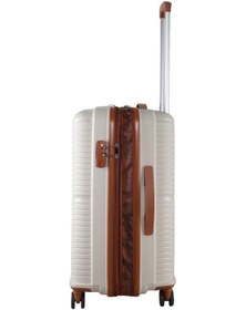 Resim Mçs V379 Aura Y.üretim Pp Valiz 65 Cm + Makyaj Siyah Set Kemik/kahverengi 