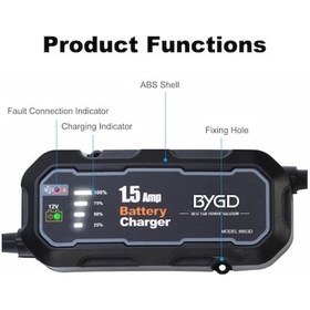 Resim Pazly Yavaş Su Şarj Şarj Şarj Otomatik Motosiklet Motosiklet Geçirmez Cihazı Cihazı Cihazı Bakım Aracı Araba Akü Akü Akü 1500ma 12v Yy 