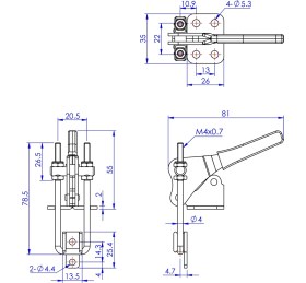 Resim Good Hand GH-40324 Mandallı Dikey Geçiş Kelepçesi | 225 kg Kapasiteli ve Mandal Plakalı - Hassas Sabit 