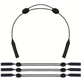 Resim Dream011 1/3 Parça Siyah Ayarlanabilir Gözlük Askısı Spor Gözlük Zinciri 15.75inch 