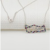 Resim 925 Gümüş Atatürk Imzalı Türkiye Haritası 925 Ayar Gümüş Kolye 