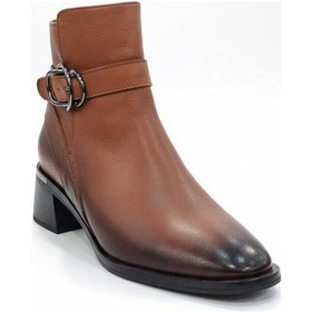 Resim Taba Kadın Hakiki Deri Topuklu Bot 039.505 Taba 