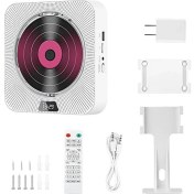 Resim Serfhyff Taşınabilir CD Çalar Bluetooth CD Hoparlör Dijital Ekran Student Ab Fişi Için Stereo Hoparlör Duvar Monte Müzik Çalar (Yurt Dışından) 