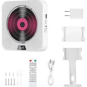 Resim Serfhyff Taşınabilir CD Çalar Bluetooth CD Hoparlör Dijital Ekran Student Ab Fişi Için Stereo Hoparlör Duvar Monte Müzik Çalar (Yurt Dışından) 