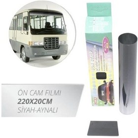 Resim Ön Cam Güneşlik Filmi 220x20cm Siyah-aynalı 