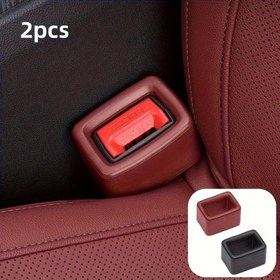 Resim 2'li PVC Araba Emniyet Kemer Kapağı Koruyucuları, Araç İç Aksesuarları, Çizik Dirençli Emniyet Kemeri Klibi Koruyucular 