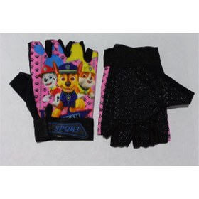 Resim Tex XBYC HJ-1509 KIZ ÇOCUK ELDİVENİ - ÜÇ KÖPEK - PEMBE SİYAH 
