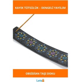 Resim Doğal Obsidian Taşı Kayık Tütsülük Şık Ve Zarif 