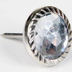 Resim Febko Dekoratif Parlak Taşlı Kabara Raptiye 17 mm - 50 Adet 