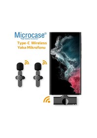 Resim Microcase AL3009 Kablosuz Type-C Yaka Mikrofonu 2'li 