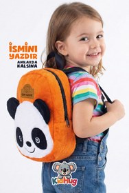 Resim Panda Figürlü Çocuk Sırt Çantası - Kız Erkek Anaokulu Kreş Çantası 0-8 Yaş 