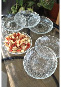 Resim Cam Kristal Mini Model Tabak Kahvaltılık Çerezlik 12 Cm 6'lı Soli 