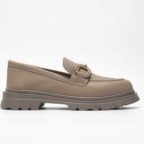 Resim Tamer Tanca Kadın Vegan Bej Loafer Ayakkabı 817 2397 Bn Ayk Sk23/24 Vızon Fltr Vizon 