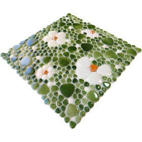 Resim MozaiKristaL Tüm yüzeyler için Çiçek desenli, 31,5X31,5cm. Fileli Cam Mozaik (5 file Karo=0.5m2 Fiyatıdır) 