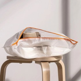 Resim 3'lü Küçük Fermuarlı Saklama Kutuları 48X22 cm Beyaz Set 